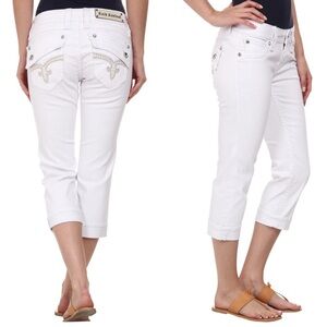 Rock Revival White Cropped Jeans